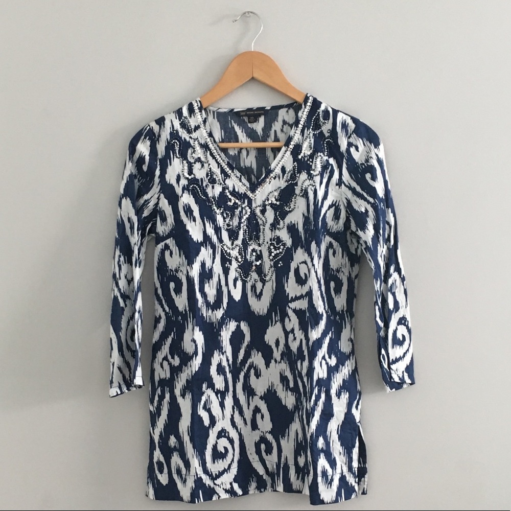 Brooks Brothers Navy and White Tunic